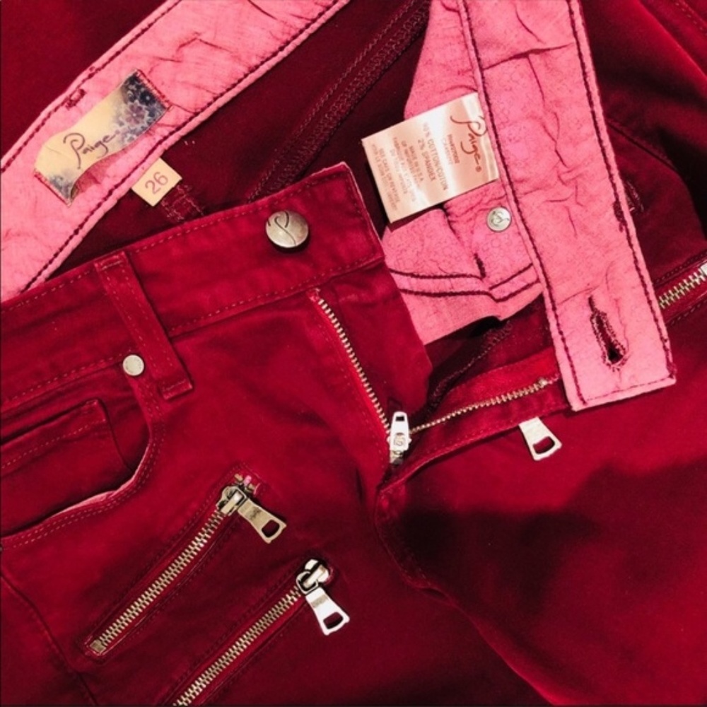 Paige Burgundy Ultra Skinny Jeans